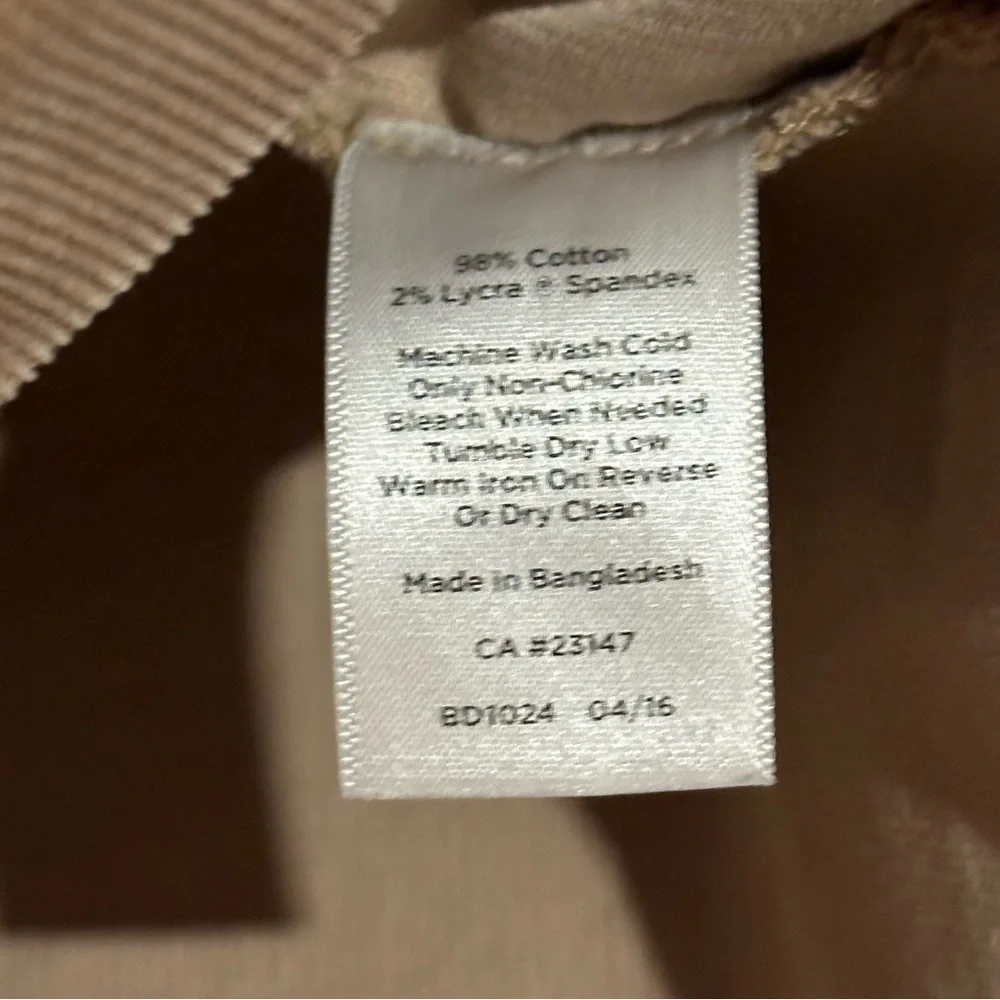 TALBOTS Size 10 Petite A-Line Beige Corduroy Skirt
